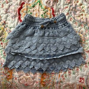 Kids Blue Crochet Women's Skirt